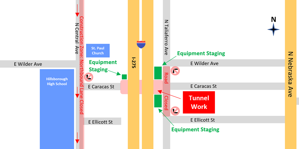 Microtunnel work area East Caracas and Taliaferro